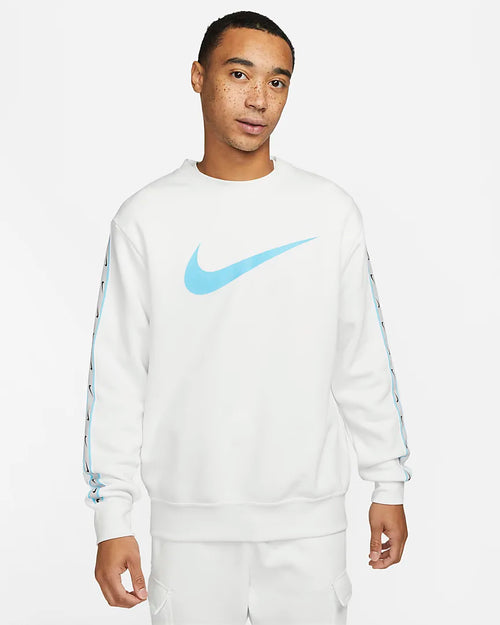 Nike Sportswear Fleece-Sweatshirt – Weiß/Blau - Footkorner
