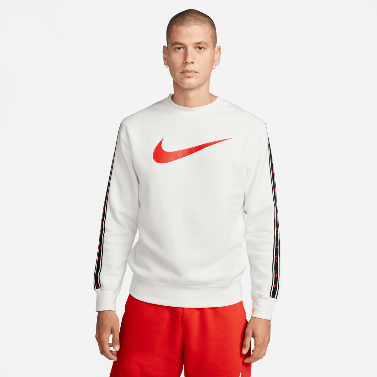 Felpa Nike Sportswear Fleece - Beige/Rosso/Nero