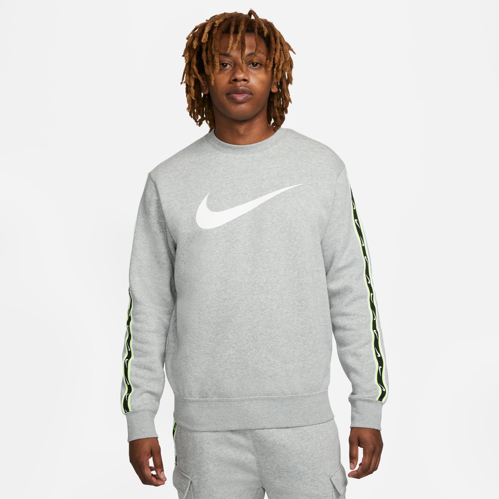 Nike Sportswear Fleece Sweatshirt - Grey/Black/Green