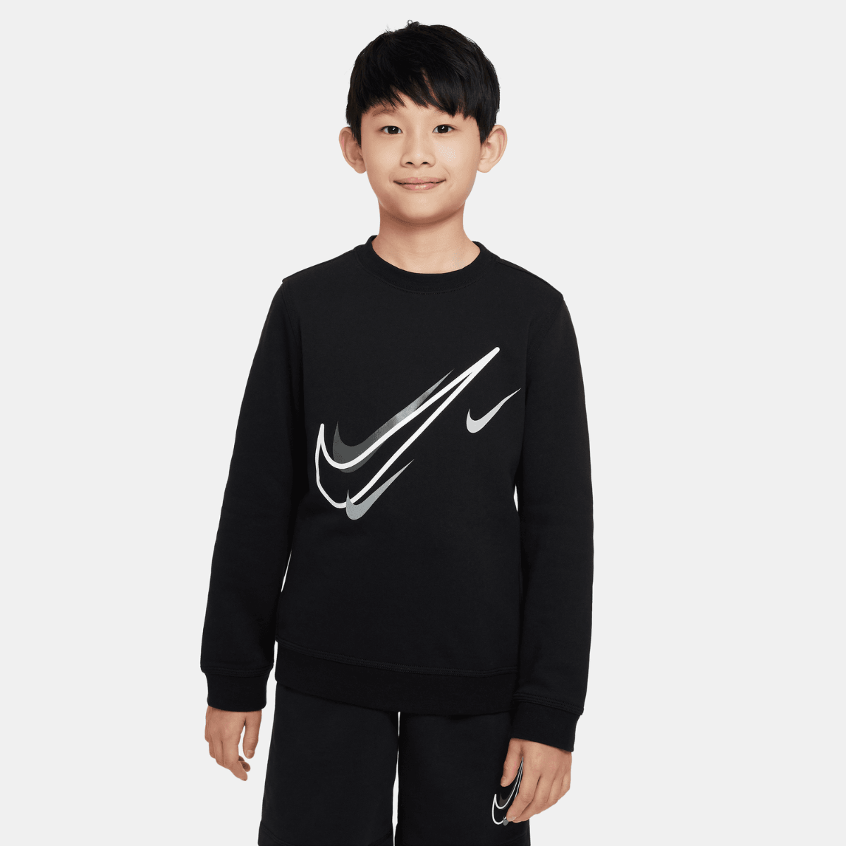 Felpa Nike Tech Fleece Junior - Nero/Bianco/Grigio