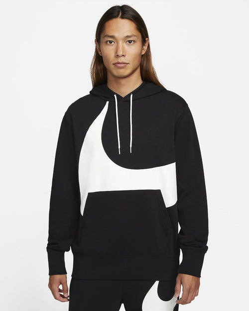 Nike Swoosh Hoodie – Schwarz/Weiß - Footkorner