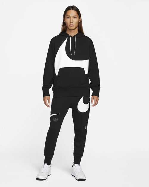 Nike Swoosh Hoodie – Schwarz/Weiß - Footkorner