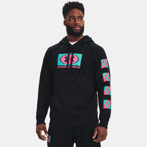 FootkornerUnder Armour Rival Fleece Hoodie – Schwarz/Pink/Grün