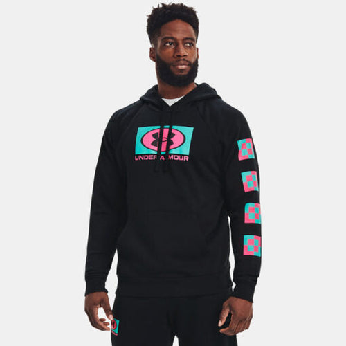 Under Armour Rival Fleece Hoodie – Schwarz/Pink/Grün - Footkorner