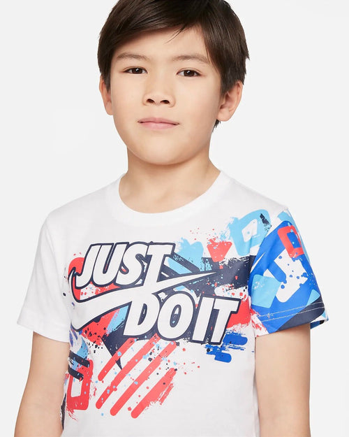 Nike Thrill Seeker T-Shirt Kids - White/Blue/Red - Footkorner