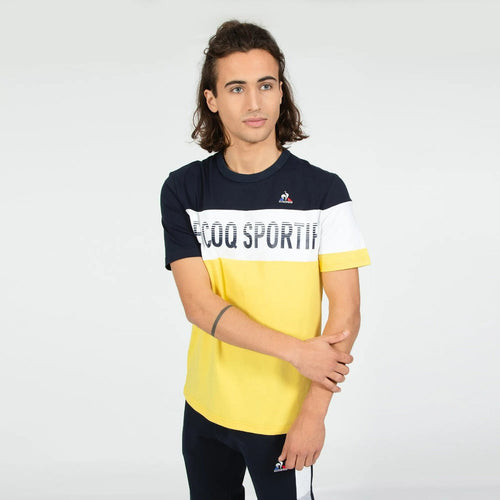 T-shirt Le Coq Sportif Saison 2 - Jaune/Blanc/Noir - Footkorner