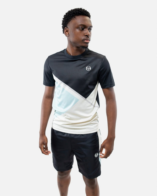 Camiseta Sergio Tacchini Scaleno - Negro/Azul/Beige - Footkorner