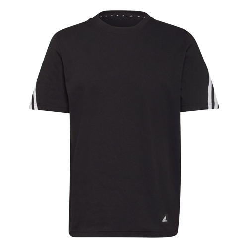 Adidas trefoil 3 stripes t shirt in black sales