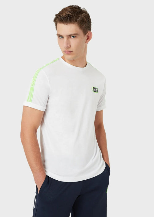 Emporio Armani EA7 Logo Series T-Shirt - White/Green - Footkorner