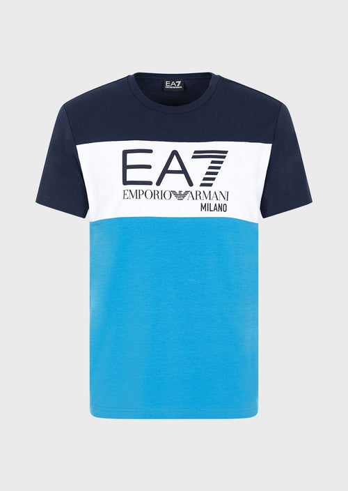 T-shirt Emporio Armani EA7 Milano - blu/bianca - Footkorner