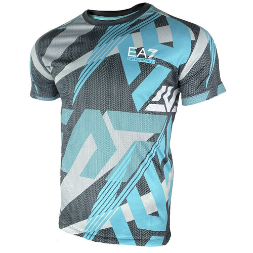 Emporio Armani EA7 Ventus 7 T-shirt - Black/Blue - Footkorner