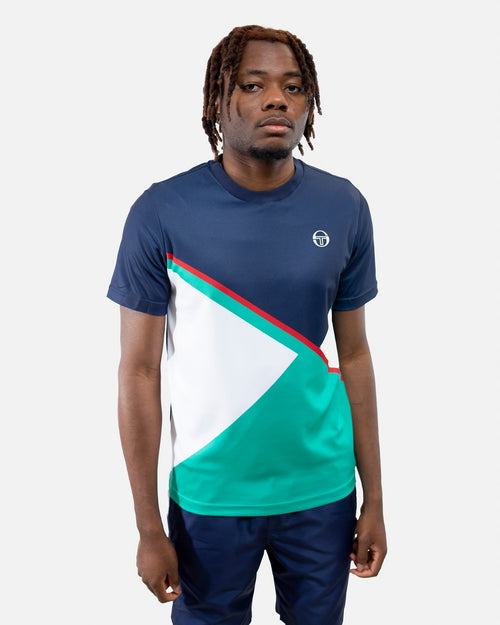 T-shirt Sergio Tacchini Scaleno - Bleu/Blanc/Rouge - Footkorner