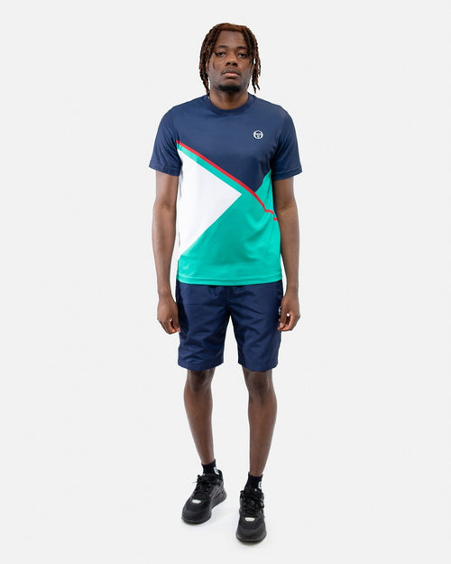 T-shirt Sergio Tacchini Scaleno - Bleu/Blanc/Rouge - Footkorner
