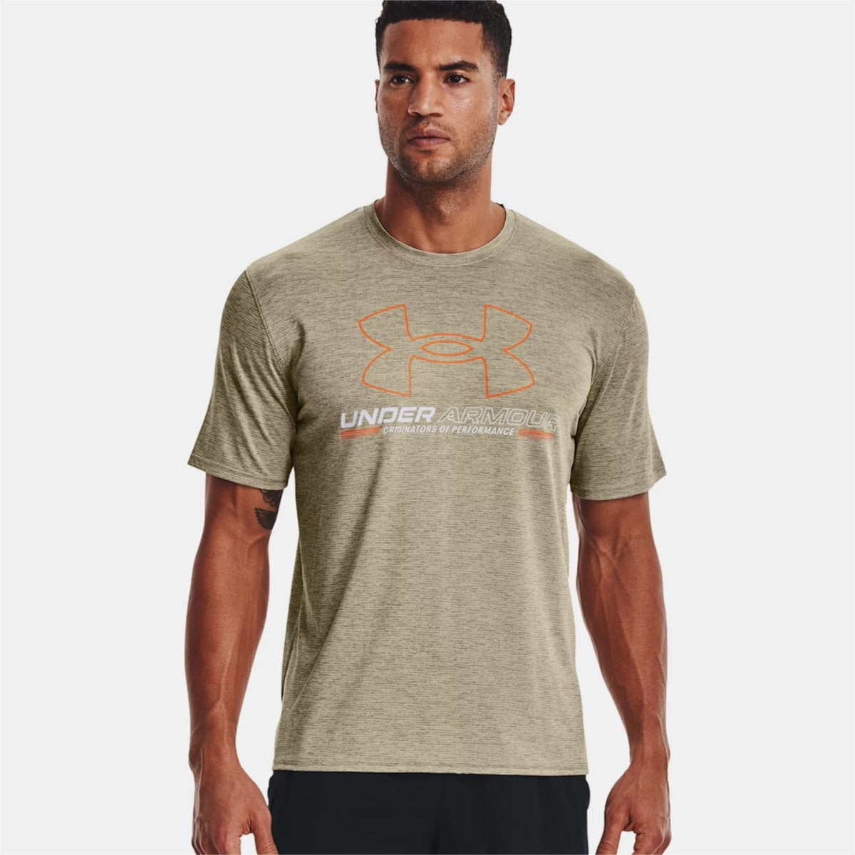 FootkornerT-Shirt Under Armour Training Graphic - Beige/Orange/Blanc