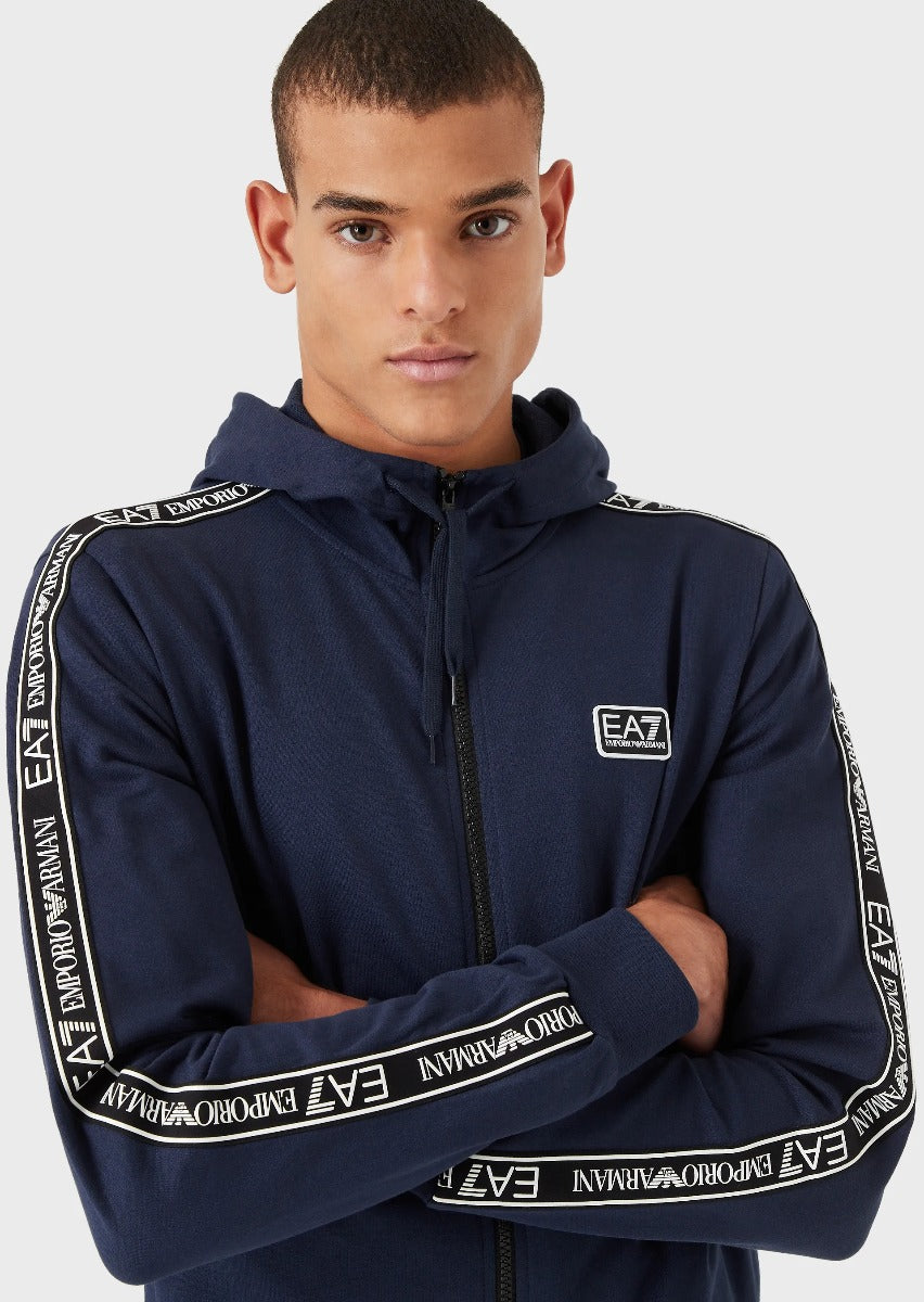 FootkornerEmporio Armani EA7 Logo Series Chaqueta con capucha - Azul