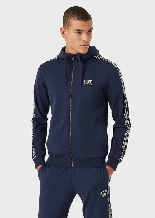 Emporio Armani EA7 Logo Series Chaqueta con capucha - Azul - Footkorner