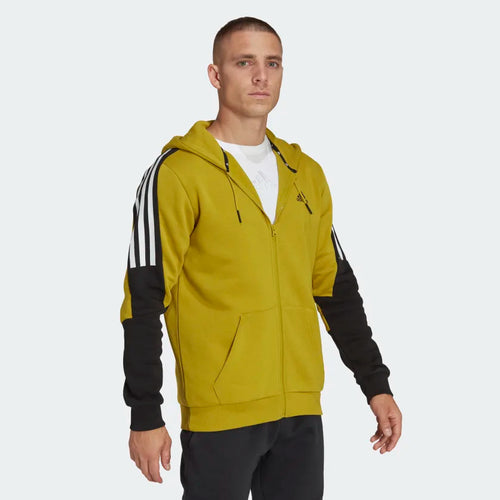 Felpa con cappuccio Adidas 3 Stripe Future Icons - Giallo/Nero/Bianco - Footkorner