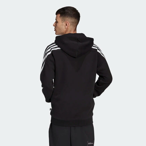 Felpa con cappuccio Adidas 3 Stripe Future Icons - nera/bianca - Footkorner