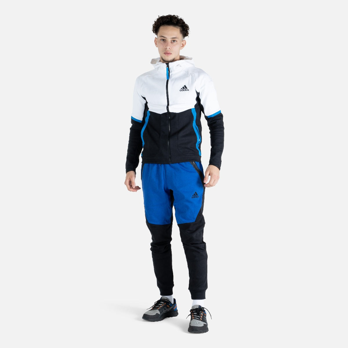 Veste à capuche Adidas Designed For Gameday  - Noir/Blanc/Bleu