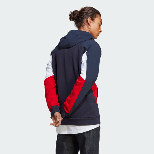 Adidas Essentials Colorblock Hooded Jacket - Blue/White/Red - Footkorner