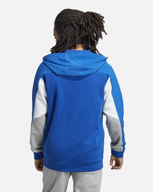 Adidas Essentials Colorblock Hooded Jacket - Blue/Grey/White - Footkorner