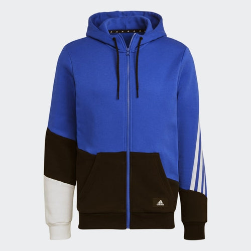 Adidas Sportswear Colorblock Hooded Jacket - Blue/Black - Footkorner