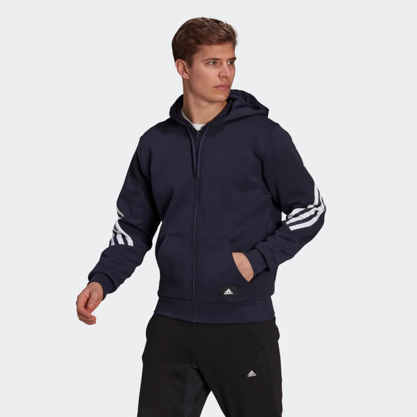 Giacca con cappuccio Adidas Sportswear Future Icons - blu/bianca