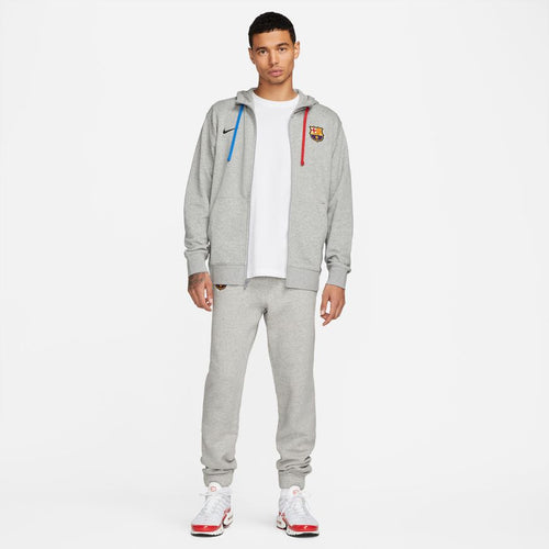 FC Barcelona Hooded Jacket - Grey/Blue/Red - Footkorner