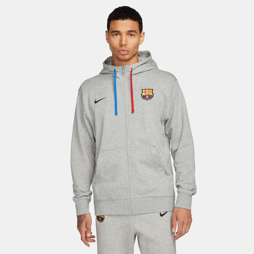 FC Barcelona Hooded Jacket - Grey/Blue/Red - Footkorner