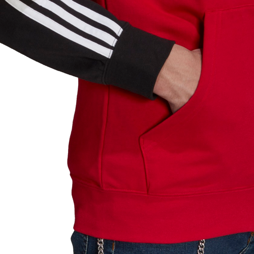 Veste Capuche Manchester United 3 stripes - Noir/Rouge - Footkorner
