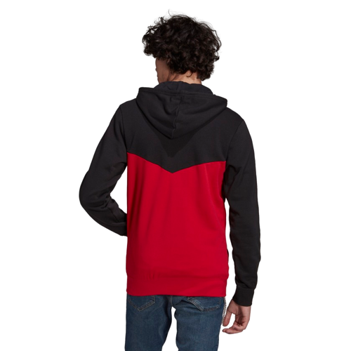 Veste Capuche Manchester United 3 stripes - Noir/Rouge - Footkorner