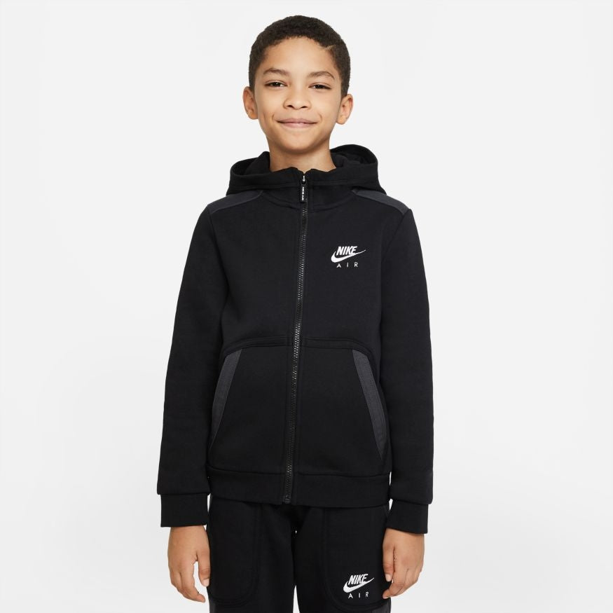 Nike Air Fleece Junior Hoody - Black/Grey