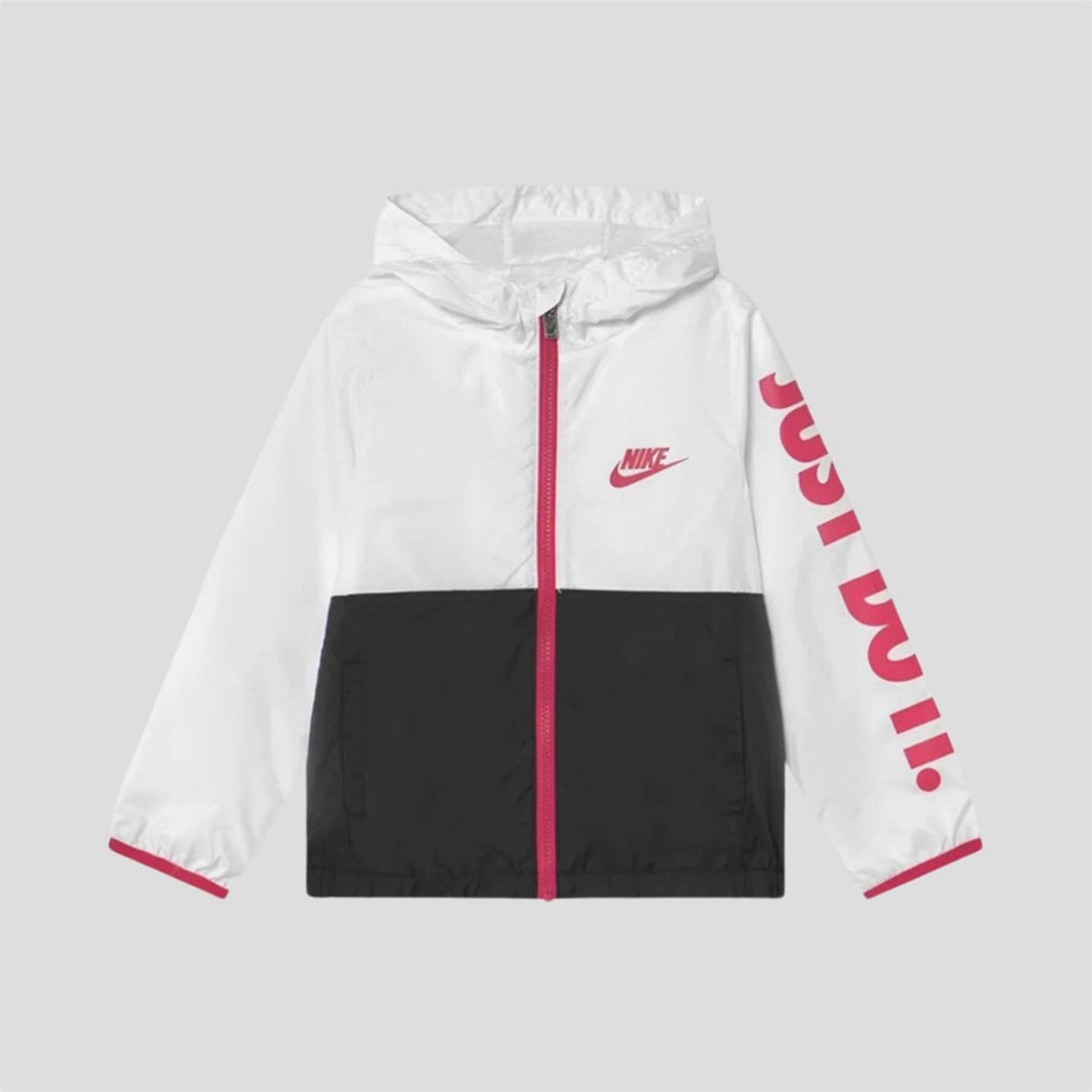 Nike Kids Hooded Jacket - White/Black/Pink