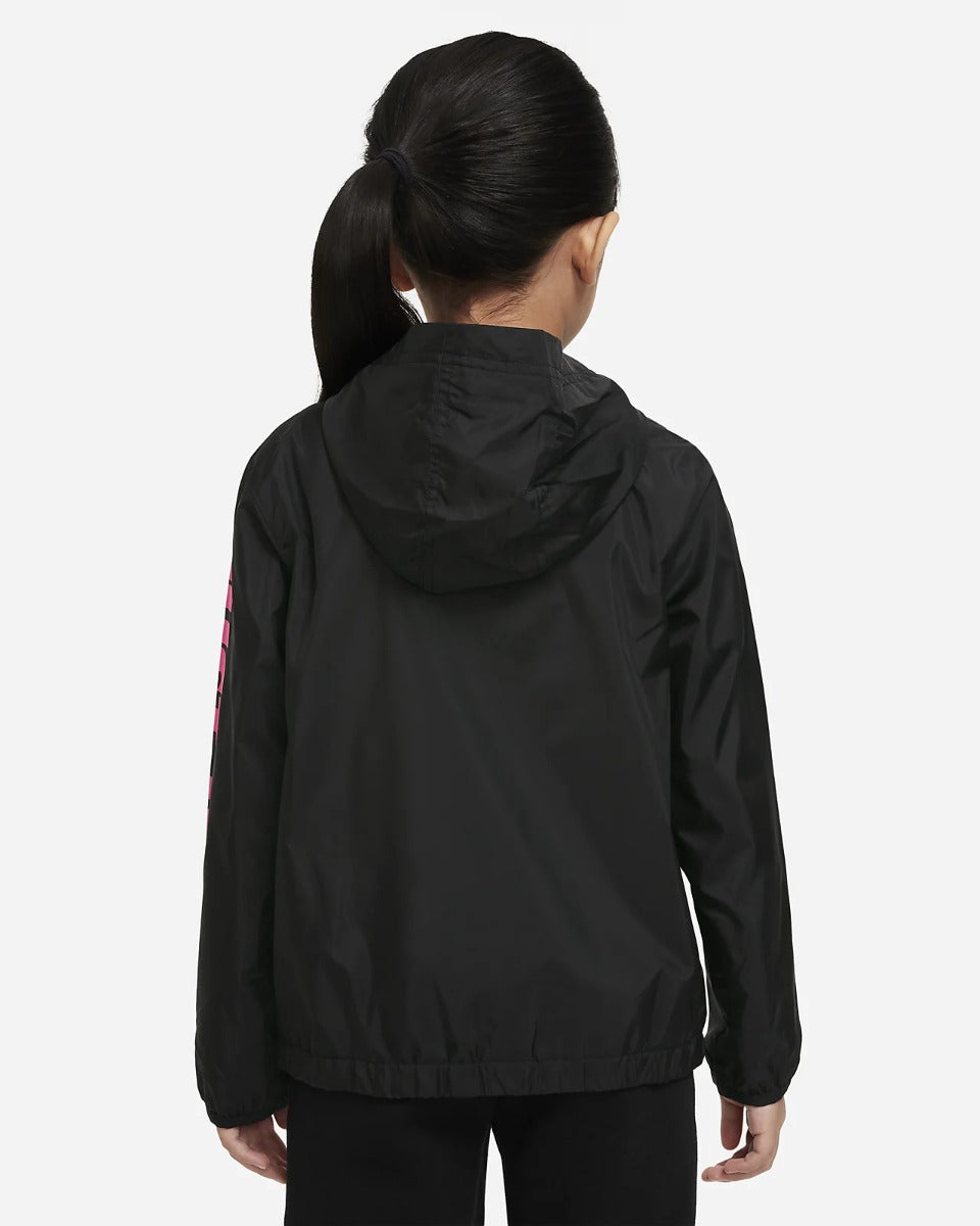 Giacca con cappuccio Nike per bambini - nera/rosa