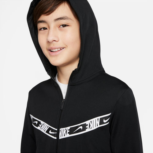 Felpa con cappuccio Nike Junior Repeat - nera/bianca - Footkorner