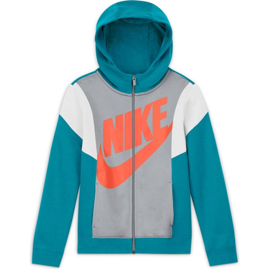 FootkornerGiacca con cappuccio Nike Sportswear Junior - Blu/Grigio/Arancione