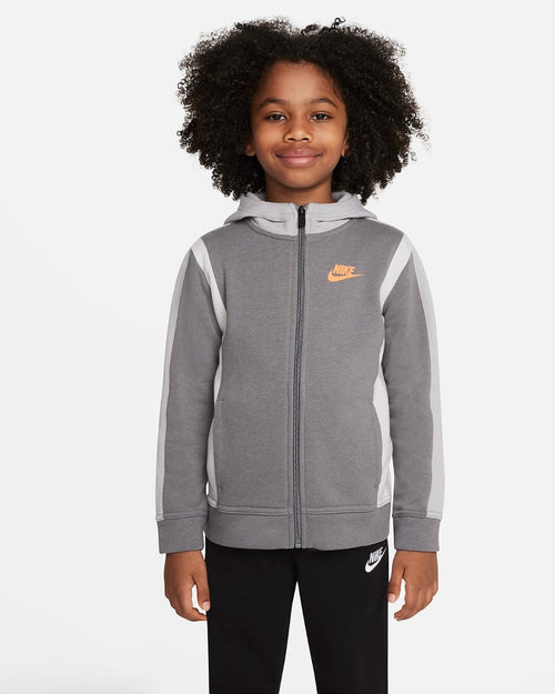 Nike Kinder Kapuzenjacke – Grau/Orange - Footkorner