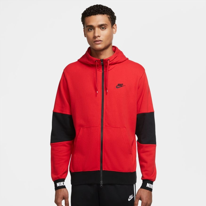 Nike Sportswear Essentials Kapuzenjacke – Schwarz/Rot