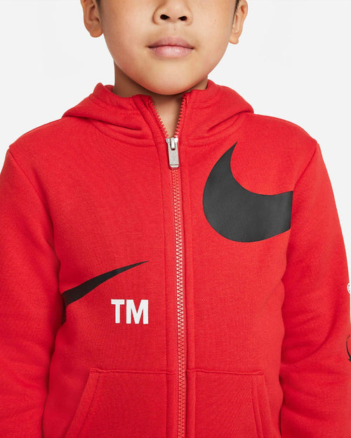 Giacca con cappuccio Nike Swoosh Bambini - Rosso/Nero/Bianco - Footkorner
