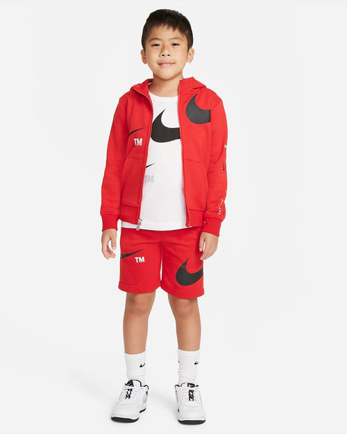 Giacca con cappuccio Nike Swoosh Bambini - Rosso/Nero/Bianco - Footkorner