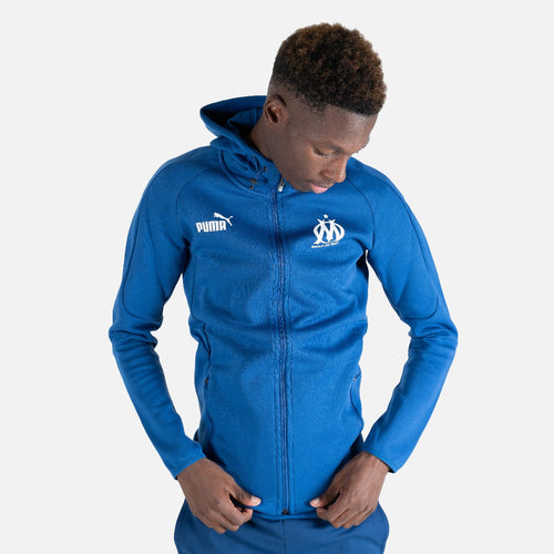 Veste à capuche OM Casuals 2022-2023 - Bleu/Blanc - Footkorner
