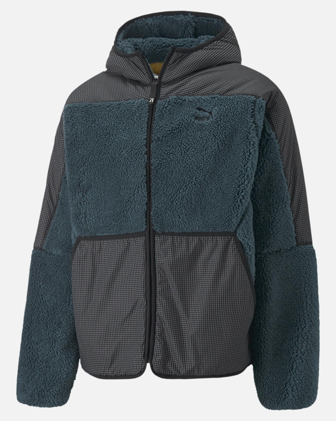 Puma Sherpa Hooded Jacket - Black/Green