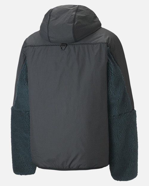 Giacca con cappuccio Puma Sherpa - nera/verde - Footkorner