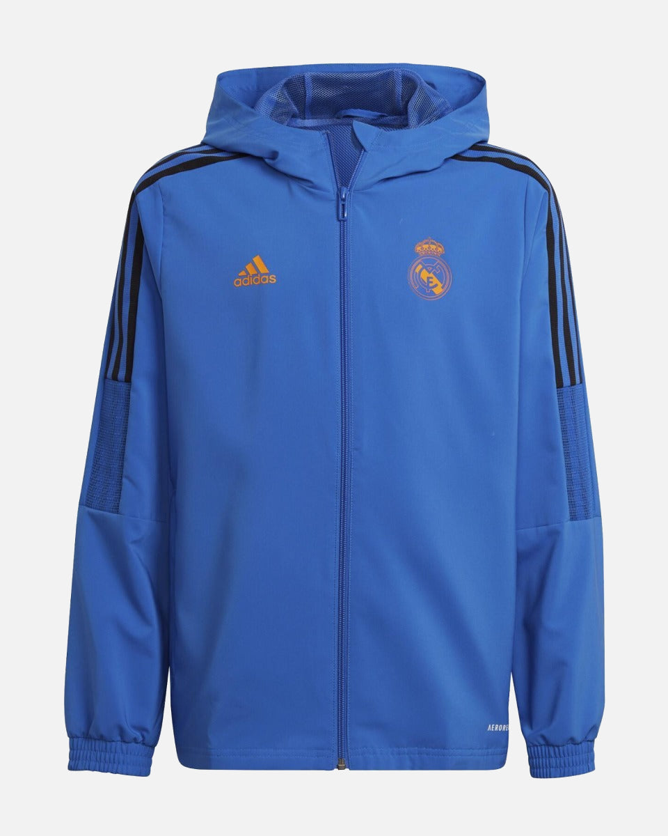 Real Madrid Tiro Junior Hooded Jacket 2022 - Blue/Black 