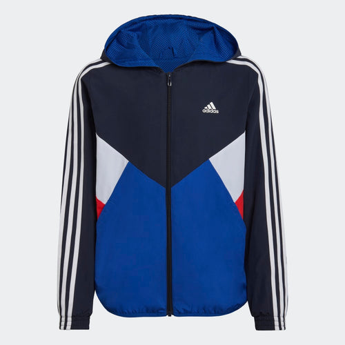 Giacca a vento Adidas Colorblock Junior - Blu/Bianco/Rosso - Footkorner