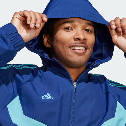 Adidas Tiro Warm Windbreaker Jacket - Blue - Footkorner