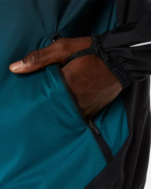 Veste Coupe-Vent Asics Lite Show™ Jacket - Noir/Bleu - Footkorner