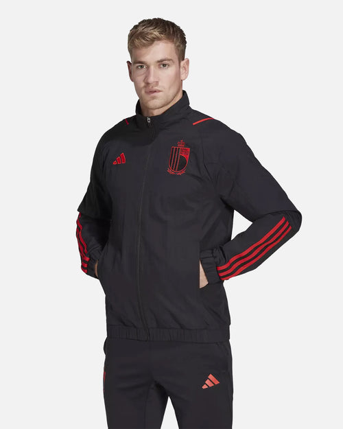 Veste Coupe-Vent Belgique 2022 - Noir/Rouge - Footkorner