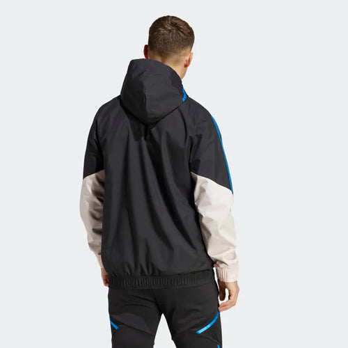 Manchester United Windbreaker Jacket - Black/Beige/Blue - Footkorner