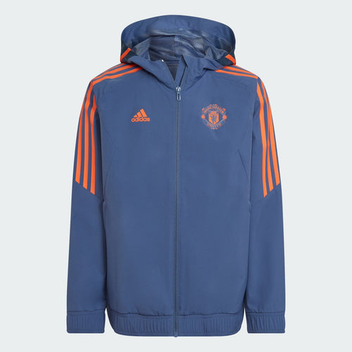 Manchester United Juniors Windbreaker Jacket 2022/2023 - Blue/Orange - Footkorner